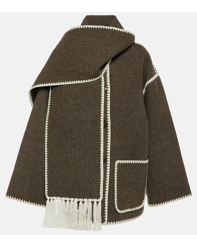 Totême Jacke aus einem Wollgemisch Braun