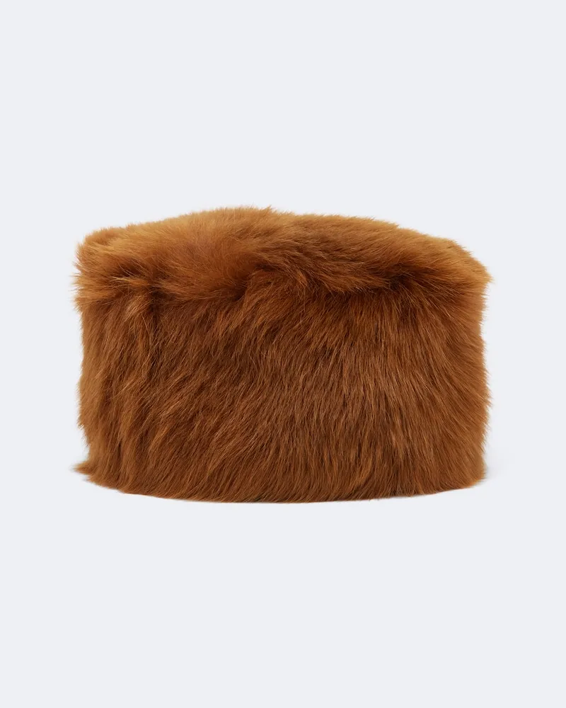 Saint Laurent Hut aus Shearling Braun