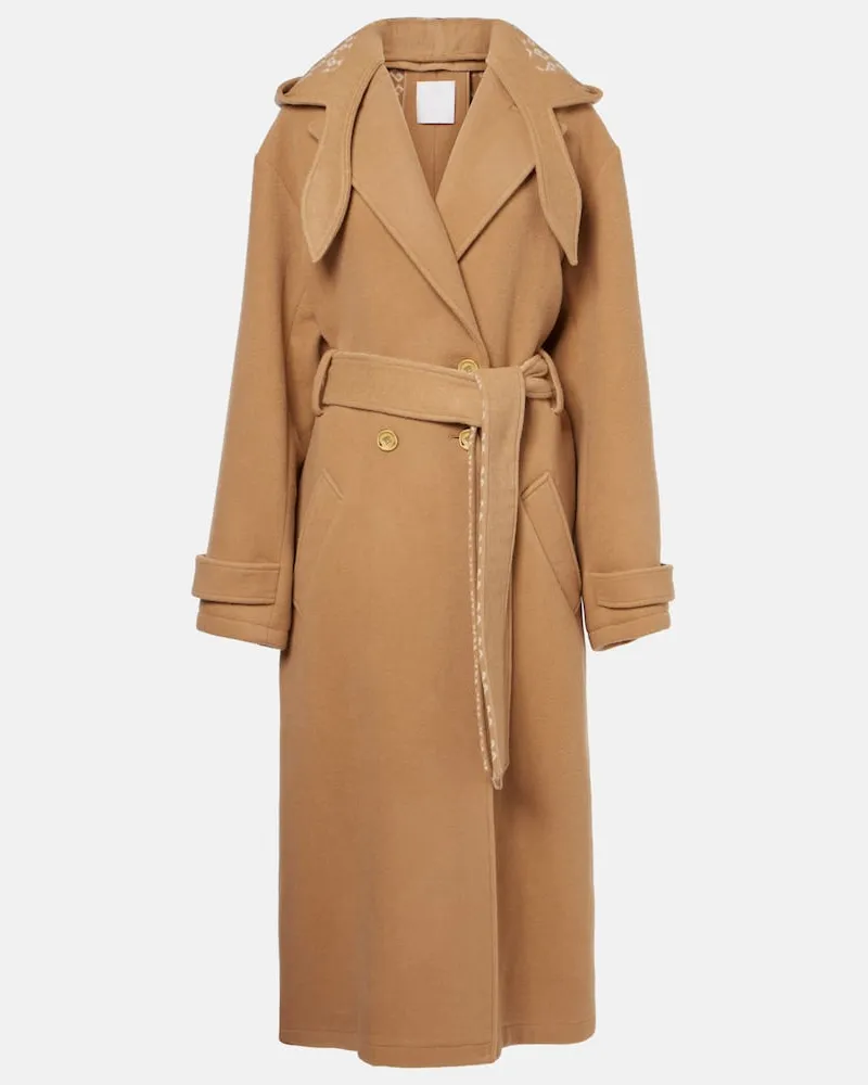 Givenchy Mantel aus Wolle und Seide Braun