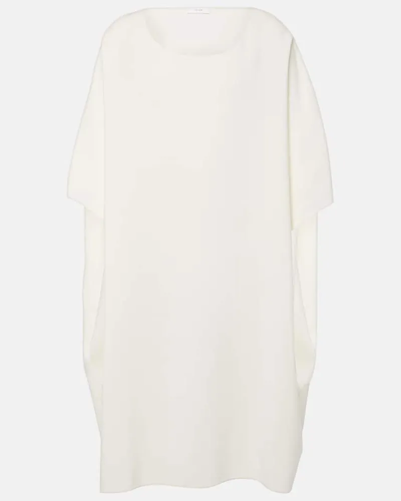 The Row Oversize-Midikleid Abasi aus Wolle und Seide Weiß