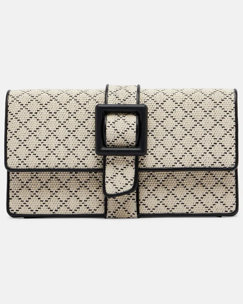 Manolo Blahnik Clutch Maycap aus Raffiabast Beige