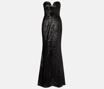 Verzierte Robe aus einem Seidengemisch