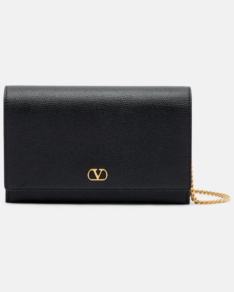 Valentino Garavani Schultertasche VLogo Signature Mini aus Leder Schwarz