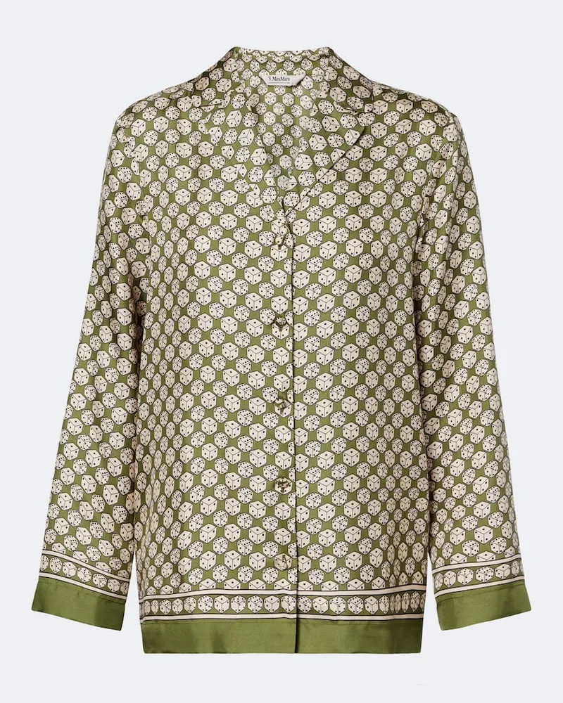 Max Mara Hemd aus Seiden-Twill Grün