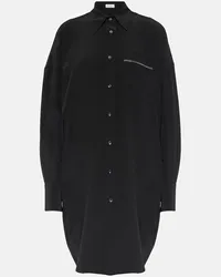 Brunello Cucinelli Oversize-Hemd aus Seide Schwarz