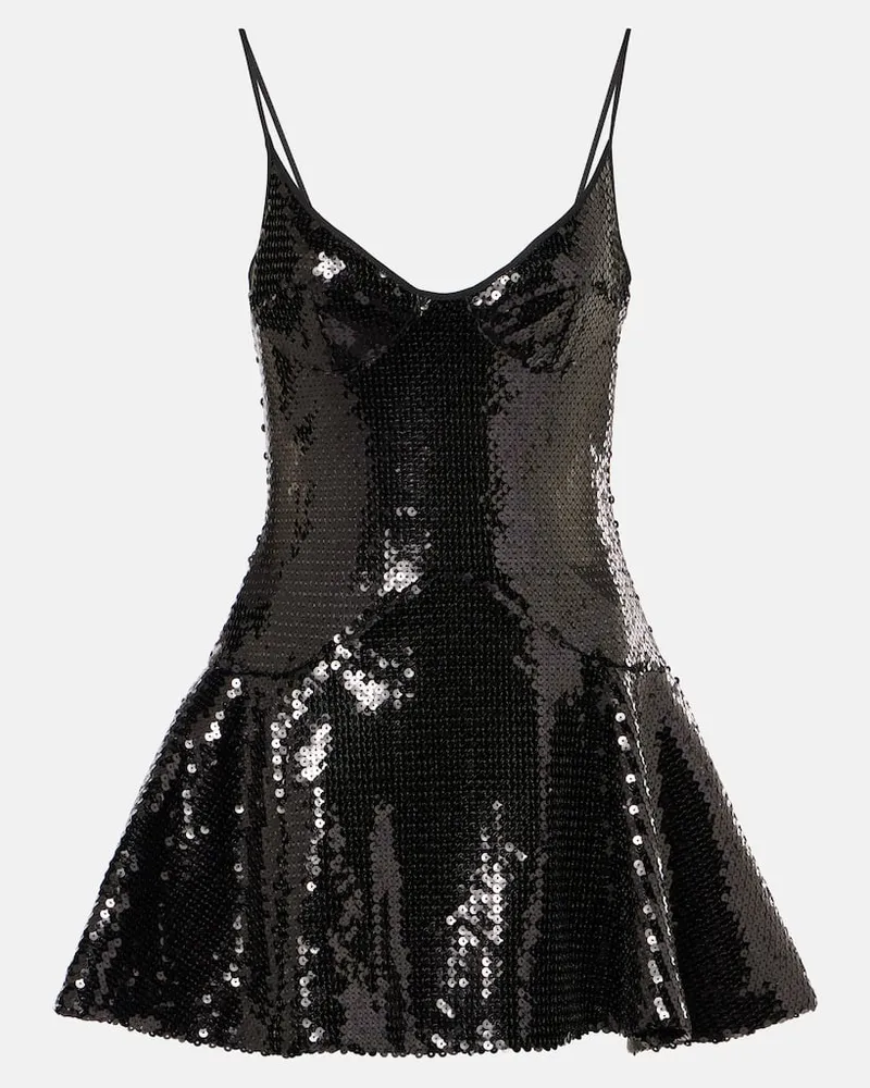 David Koma Minikleid mit Pailletten Schwarz