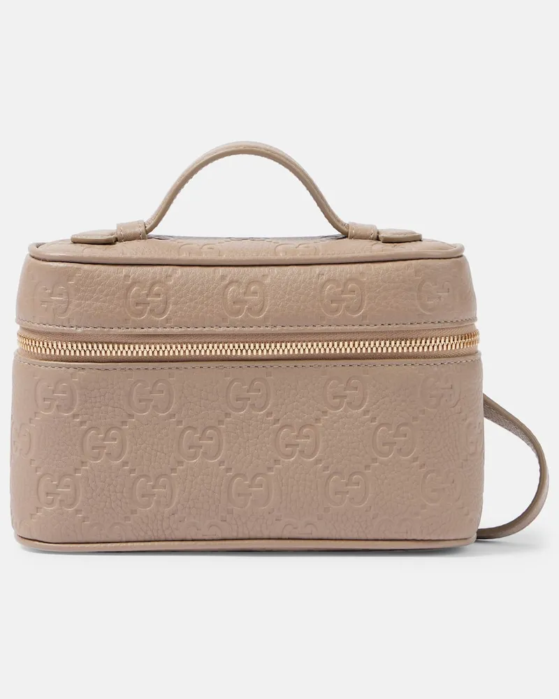 Gucci Schultertasche GG Emblem Mini Schwarz
