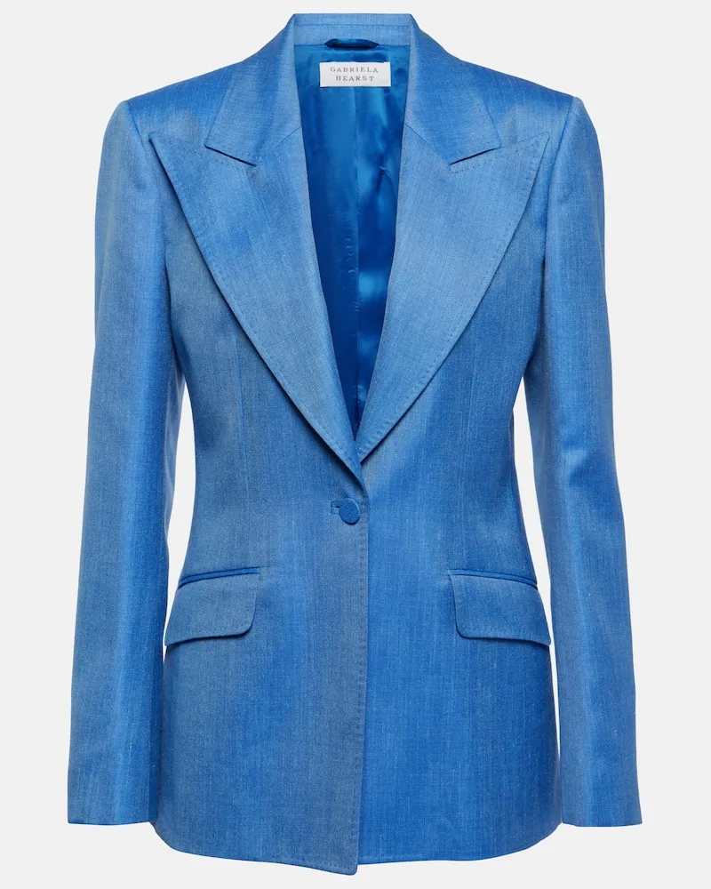 Gabriela Hearst Blazer Leiva aus Wolle, Seide und Leinen Blau