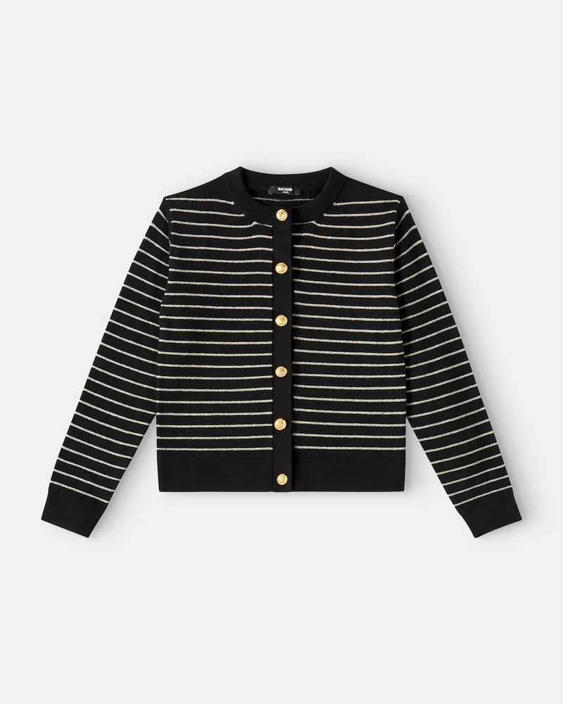 Balmain Cardigan aus Baumwolle Schwarz