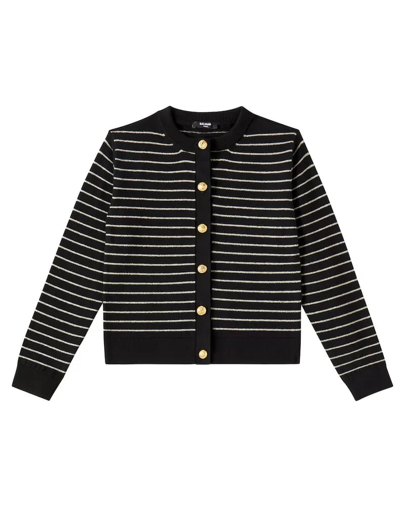Balmain Cardigan aus Baumwolle Schwarz