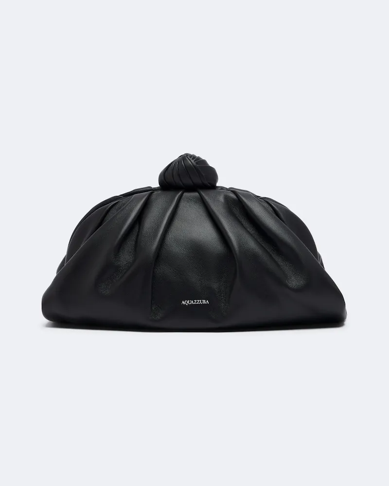 Aquazzura Clutch Cocoon aus Leder Schwarz