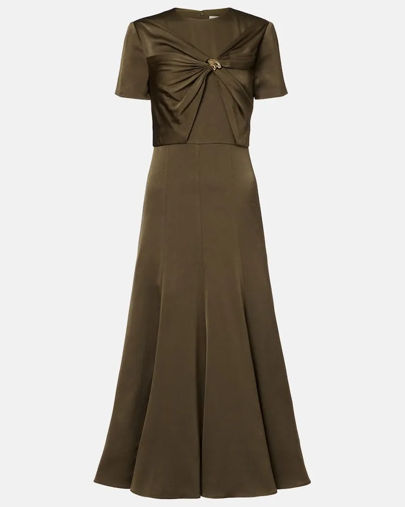 Roland Mouret Midikleid aus Satin Grün