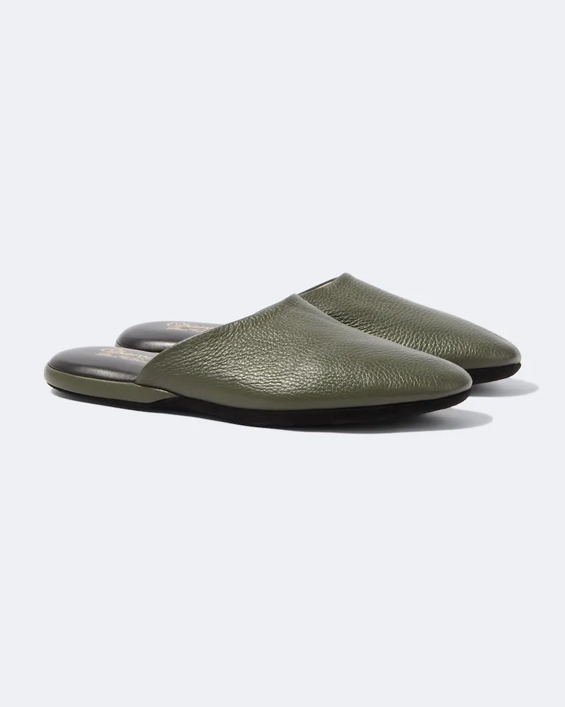 Charvet Slippers aus Leder Grün