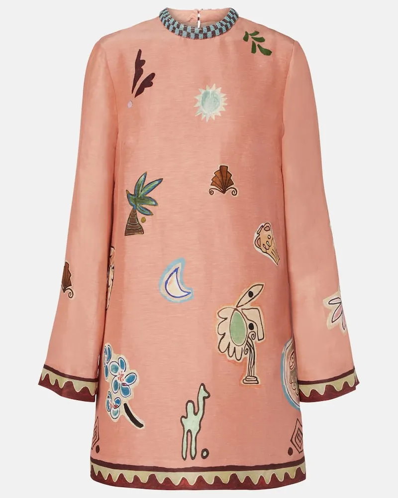 ALEMAIS Alémais X LRNCE Minikleid Laurence aus Leinen und Seide Rosa