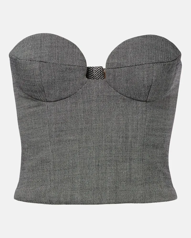 Magda Butrym Bustier-Top aus einem Wollgemisch Grau