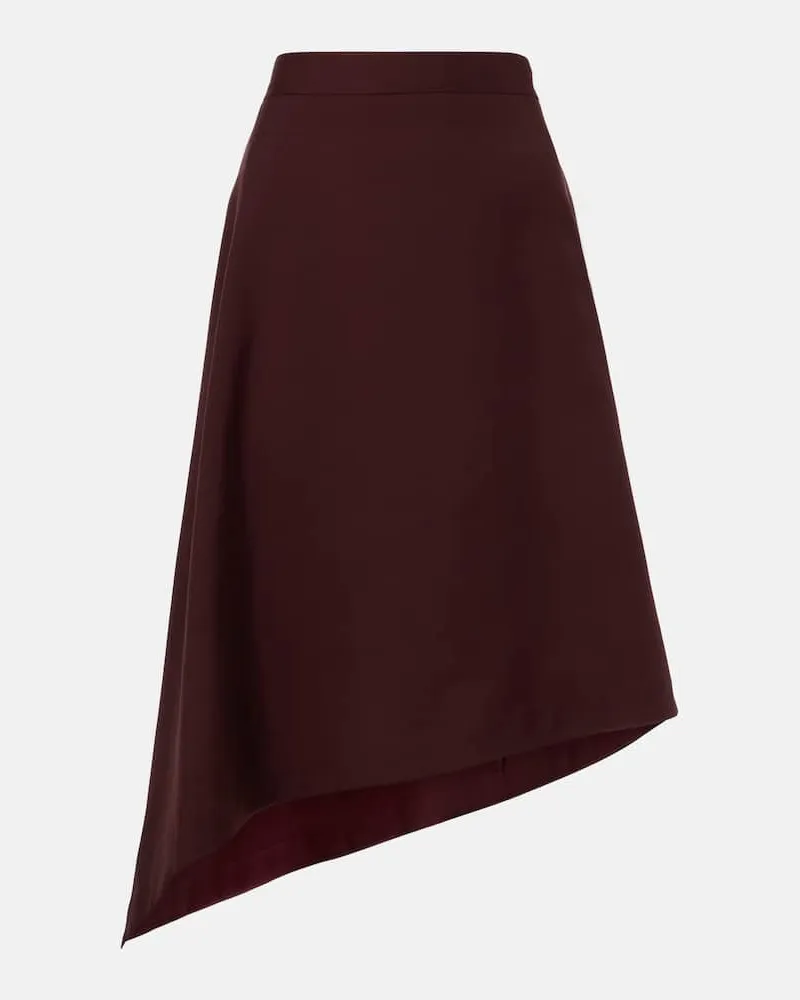 Bottega Veneta Midirock aus Wolle Burgund