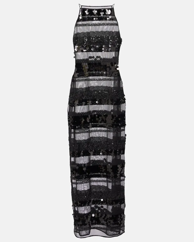 Oséree Oséree Maxikleid mit Pailletten Schwarz