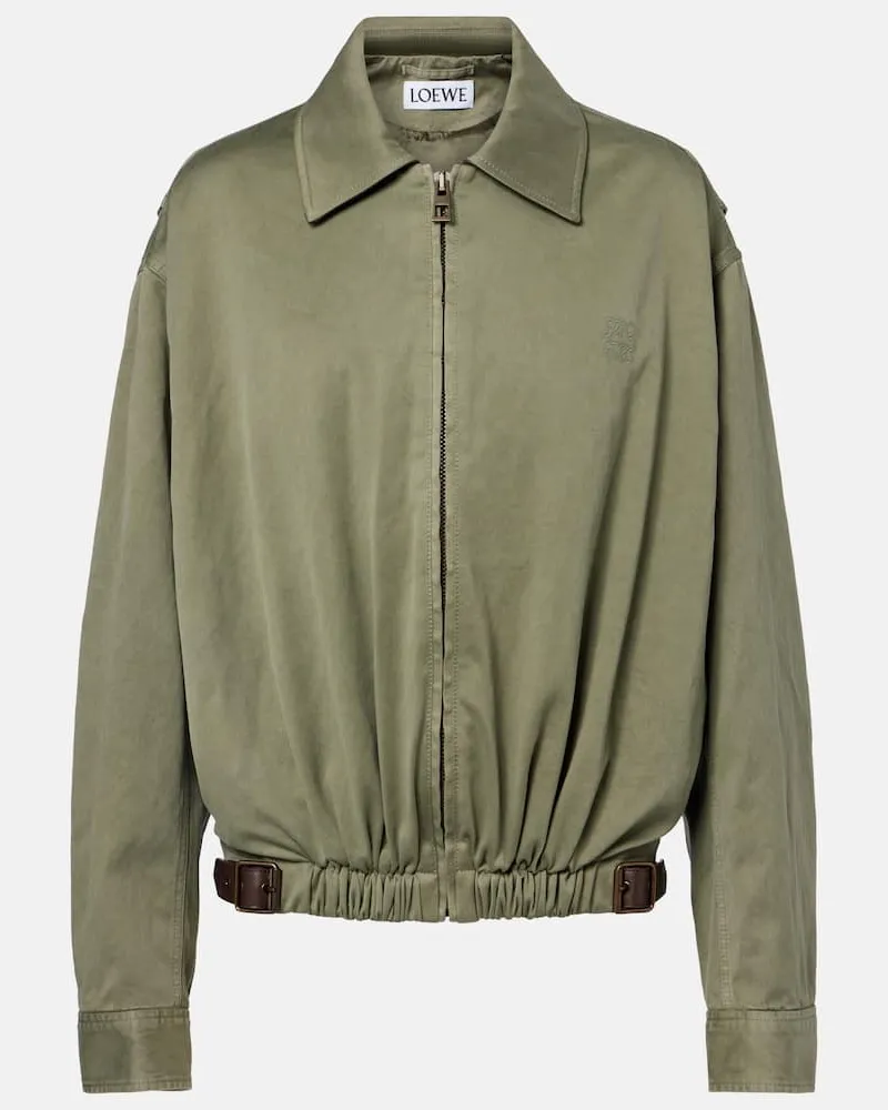 Loewe Blouson aus Baumwollsatin Grün