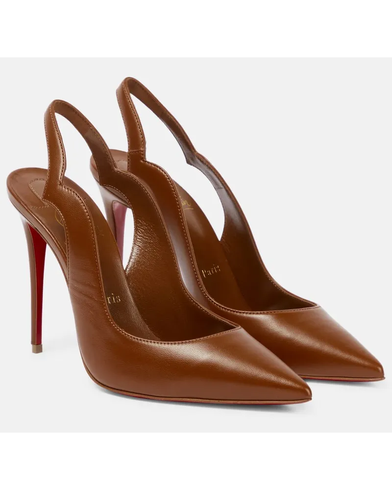 Christian Louboutin Nudes Slingback-Pumps Hot Chick aus Leder Braun