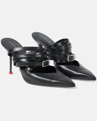 Alexander McQueen Mules aus Leder Schwarz