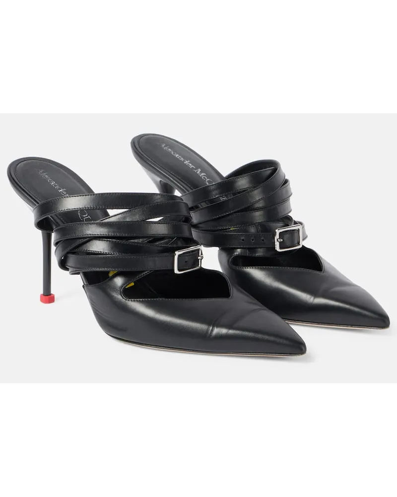 Alexander McQueen Mules aus Leder Schwarz