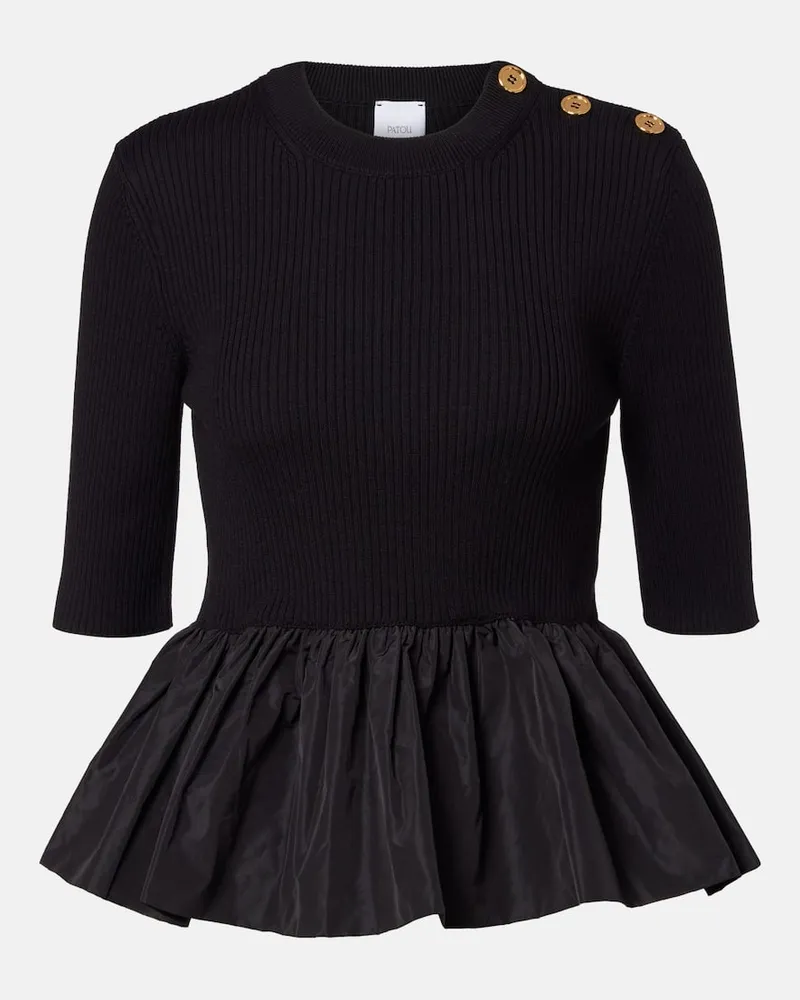 Patou Top aus Wolle Schwarz