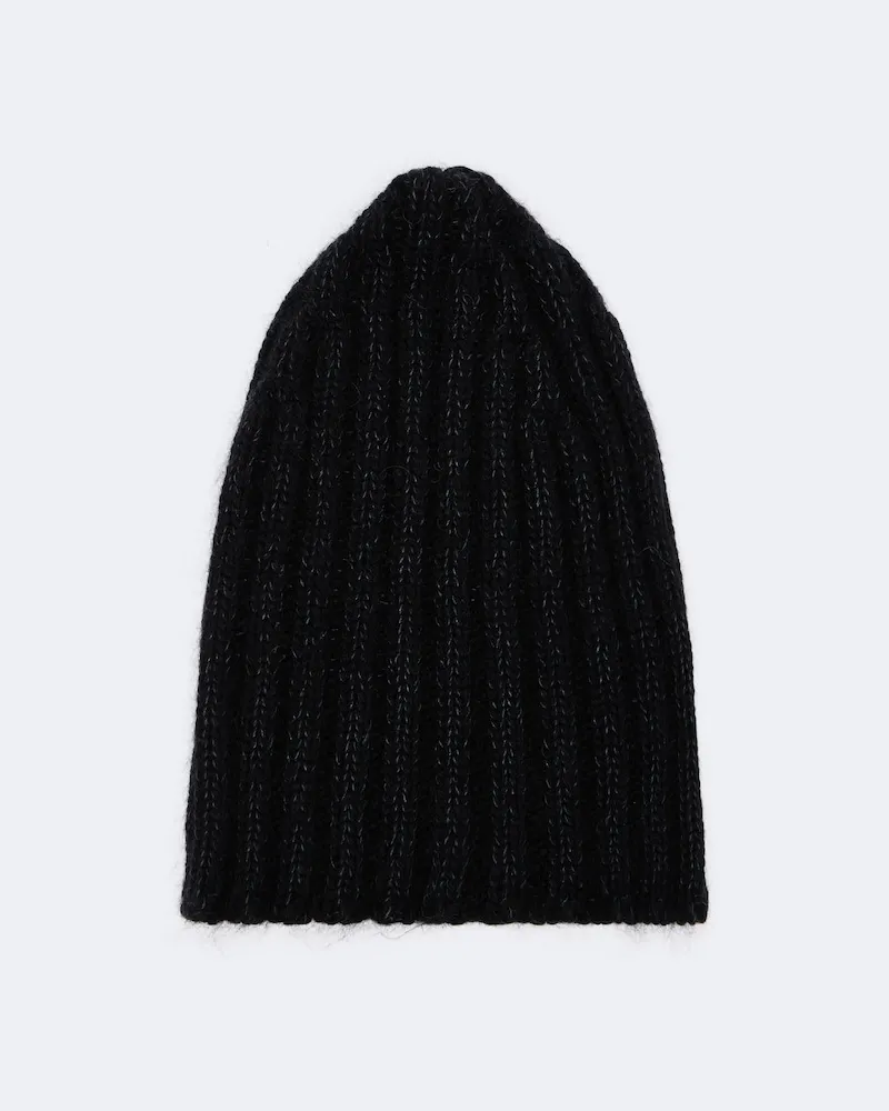 KHAITE Beanie Lake aus Kaschmir, Mohair und Seide Schwarz