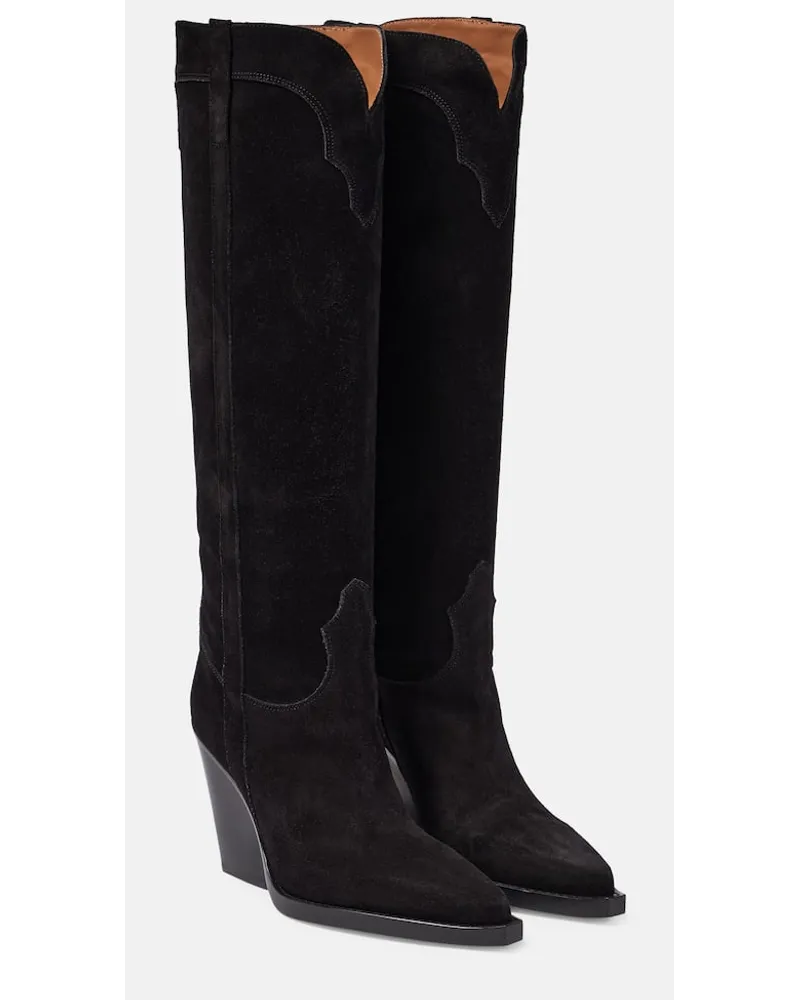 Paris Texas Westernstiefel El Dorado aus Veloursleder Schwarz