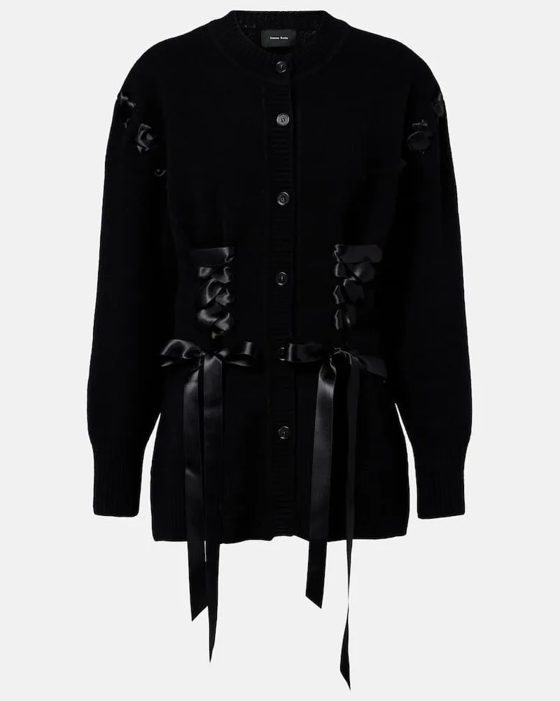 Simone Rocha Cardigan aus einem Wollgemisch Schwarz