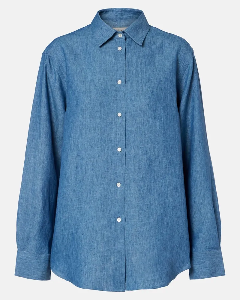 Róhe Róhe Hemd aus Leinen Blau