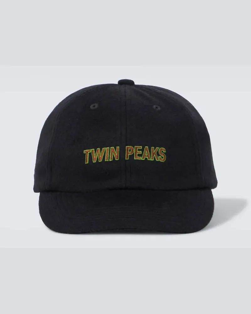 Undercover Bestickte Baseballcap aus Wolle Schwarz