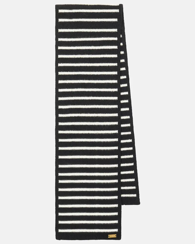 Balmain Schal aus einem Kaschmirgemisch Schwarz