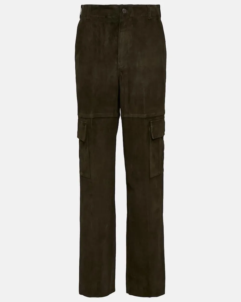 Stouls Cargohose Axel aus Veloursleder Grã¼n