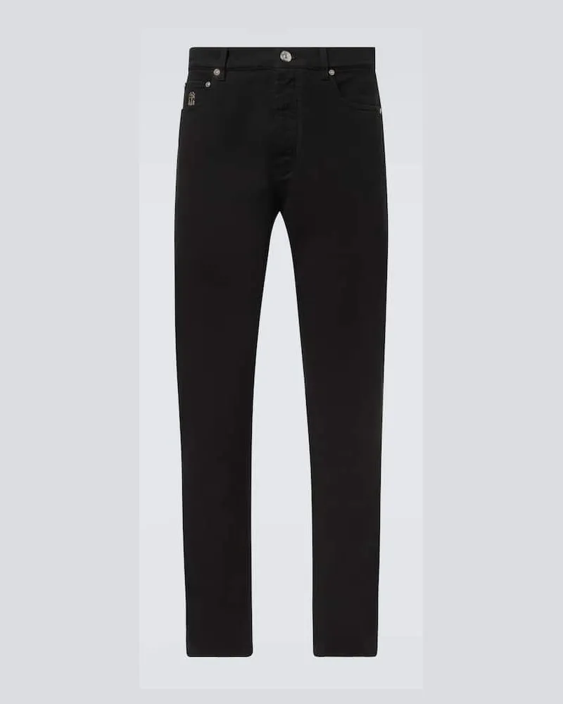 Brunello Cucinelli Mid-Rise Straight Jeans Schwarz