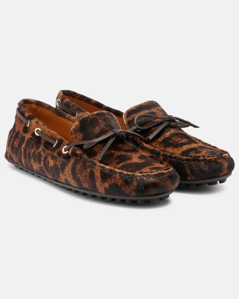 TOD'S Bedruckte Segelschuhe Gomma aus Kalbshaar Multicolor