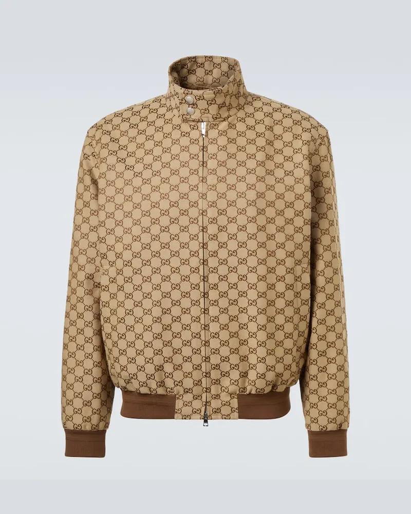 Gucci Bomberjacke GG aus Canvas Beige