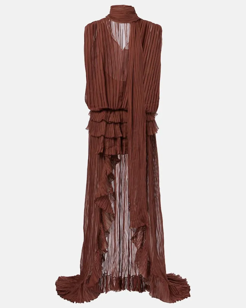 Blumarine Robe aus Seidenchiffon Braun