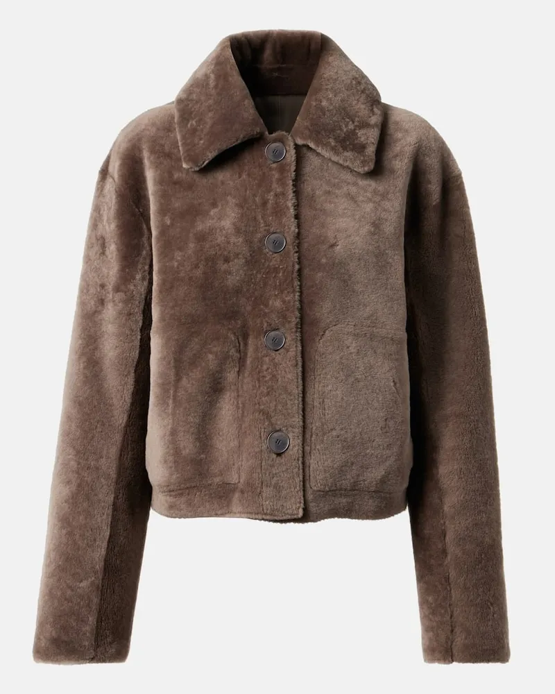 Joseph Wendbare Jacke aus Shearling und Leder Braun