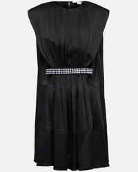 Stella McCartney Verziertes Minikleid aus Satin Schwarz