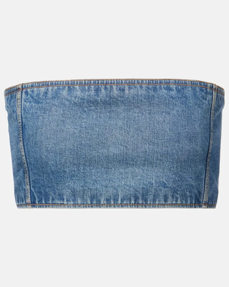 Alaïa Alaïa Bustier-Top aus Denim Blau
