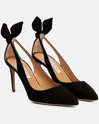 Aquazzura Pumps aus Veloursleder Schwarz