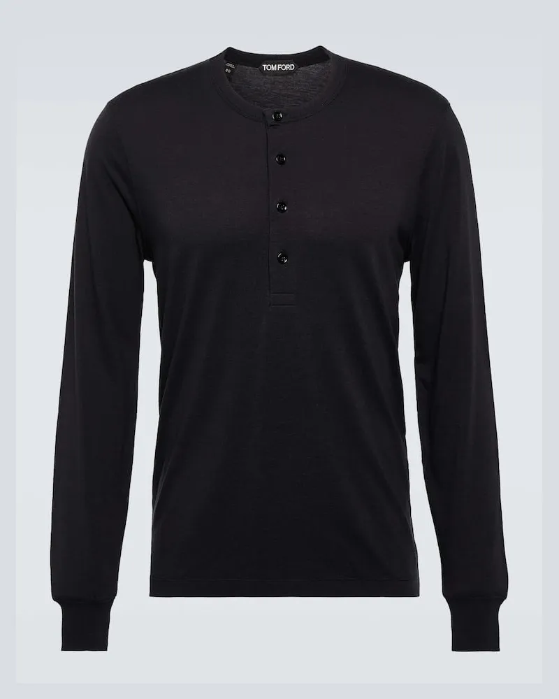 Tom Ford Longsleeve Henley Schwarz