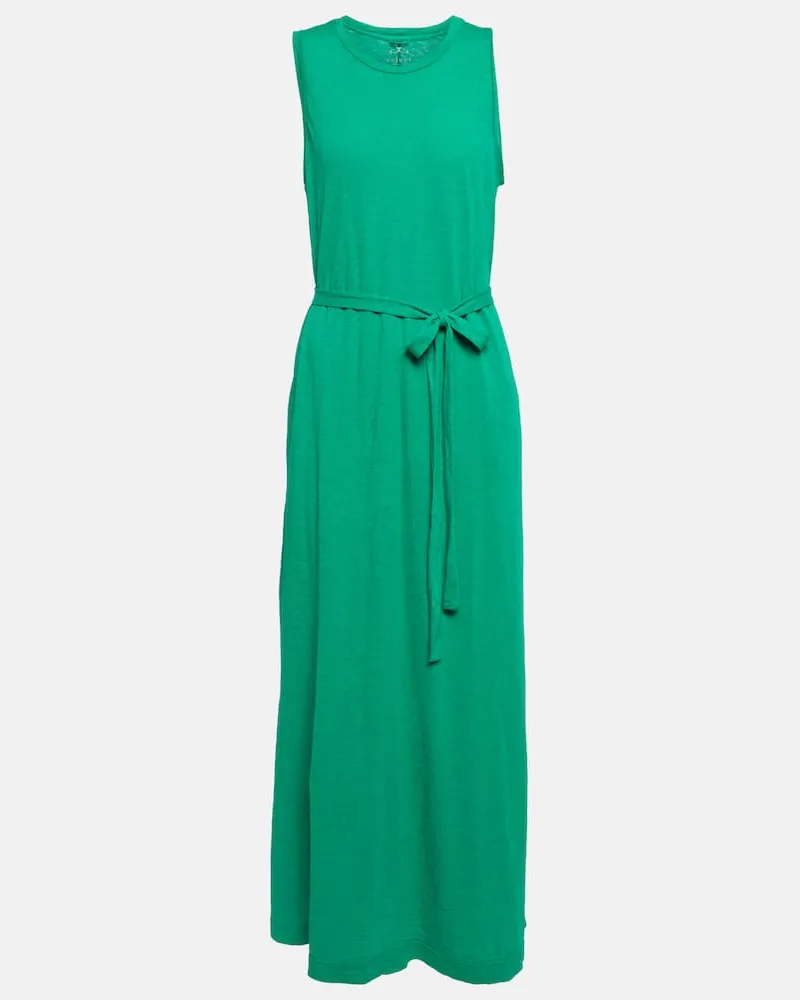 Velvet Maxikleid Edith aus Baumwolle Grün