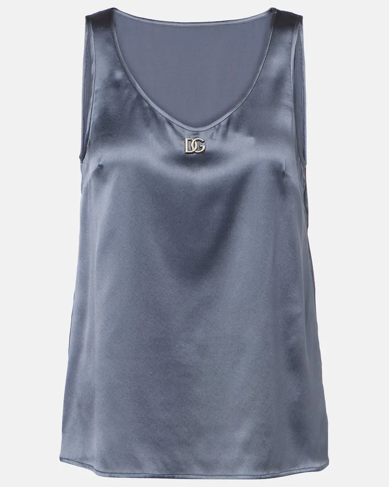 Dolce & Gabbana Top aus einem Seidengemisch Grau