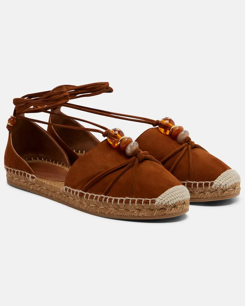 Jimmy Choo Espadrilles Lemi aus Veloursleder Braun
