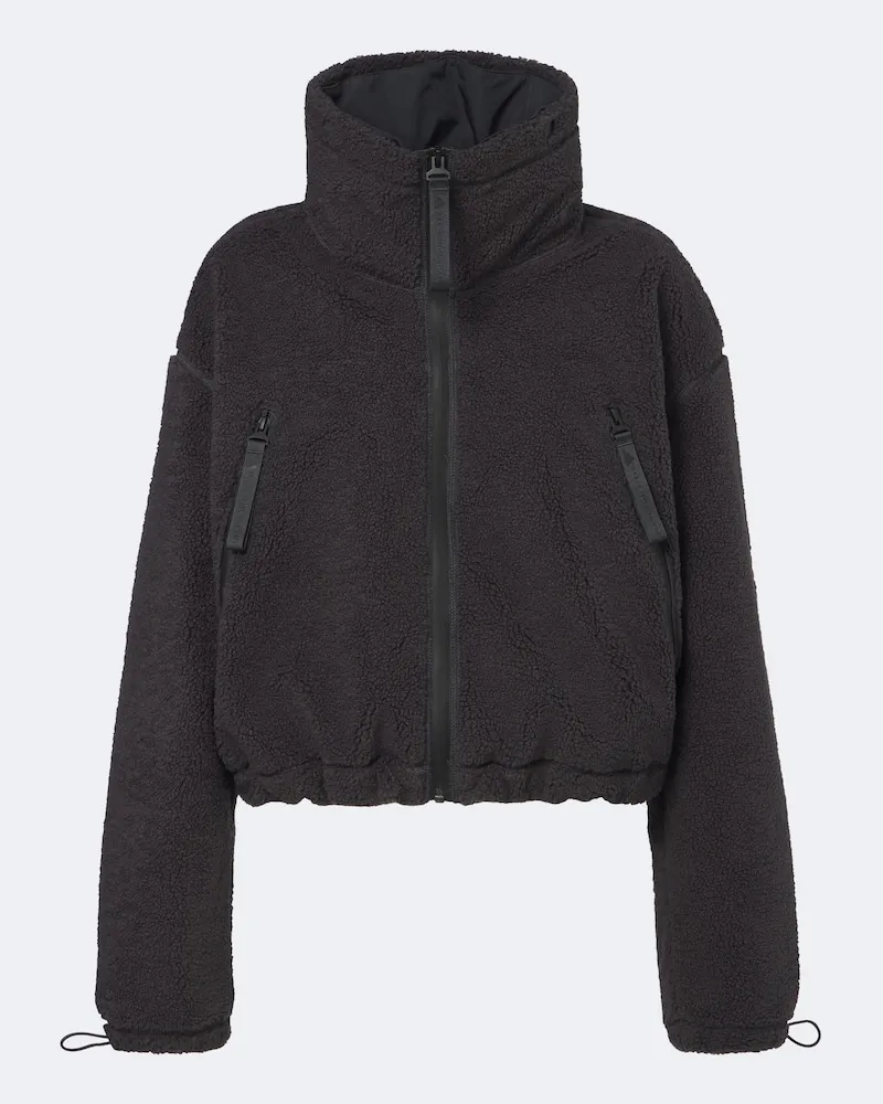 adidas Cropped-Jacke aus Teddyfleece Grau
