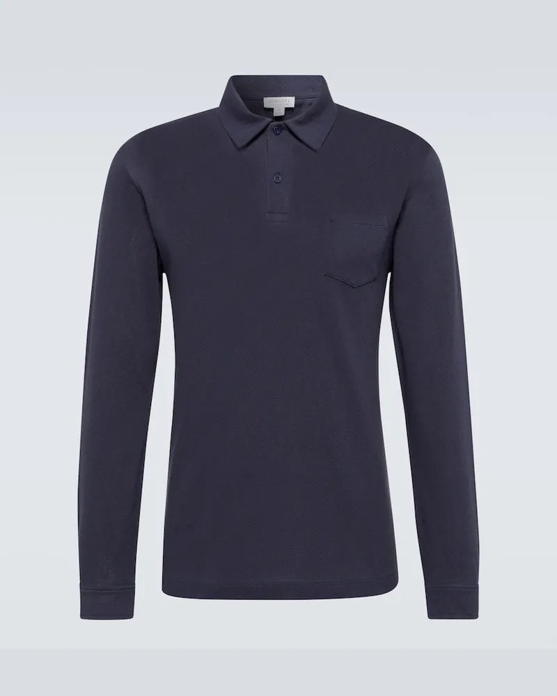 Sunspel Polopullover Riviera aus Baumwolle Blau
