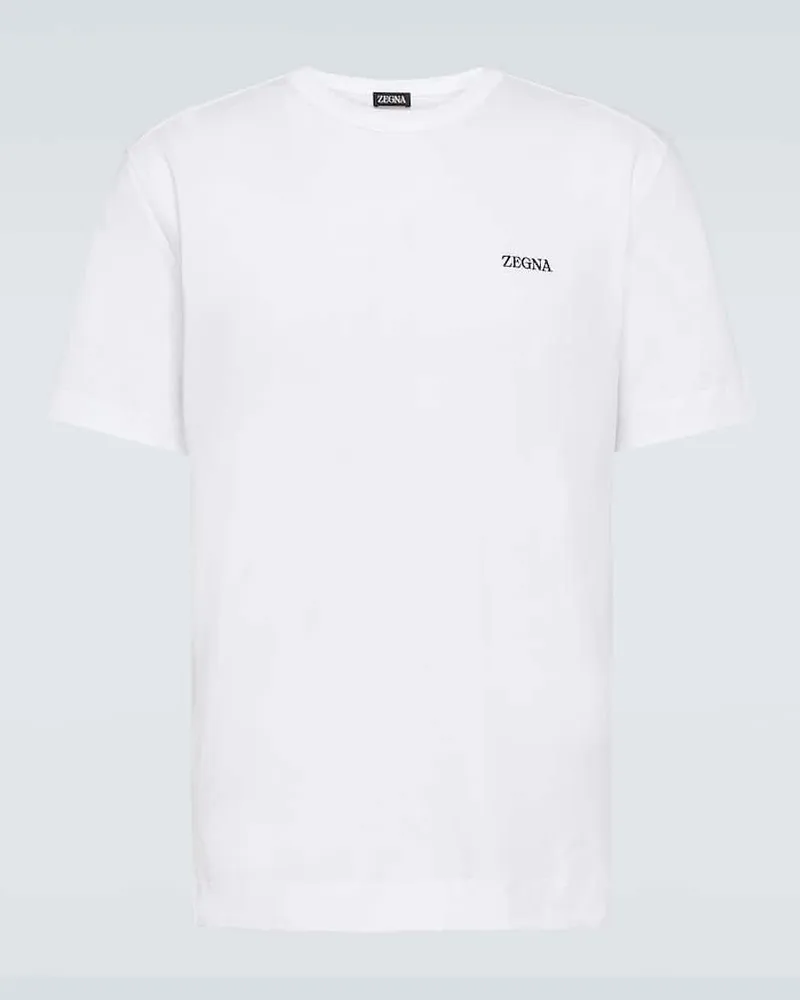 Ermenegildo Zegna T-Shirt aus Baumwoll-Jersey Weiß