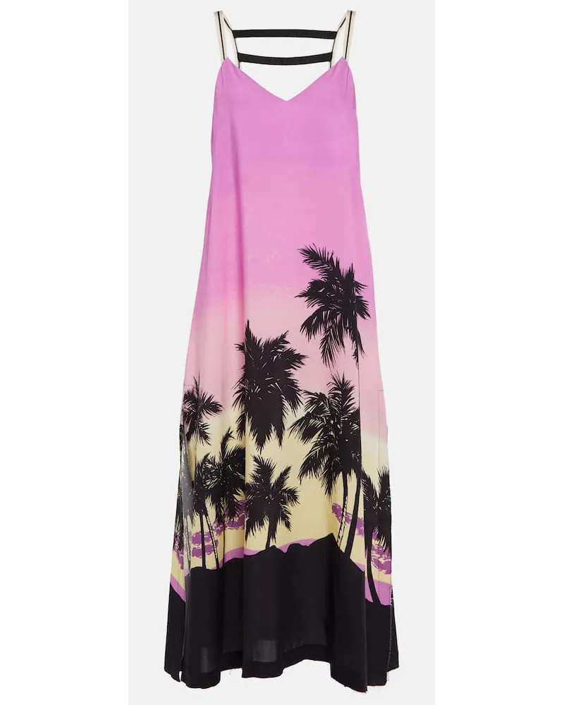 Palm Angels Bedrucktes Midikleid Pink