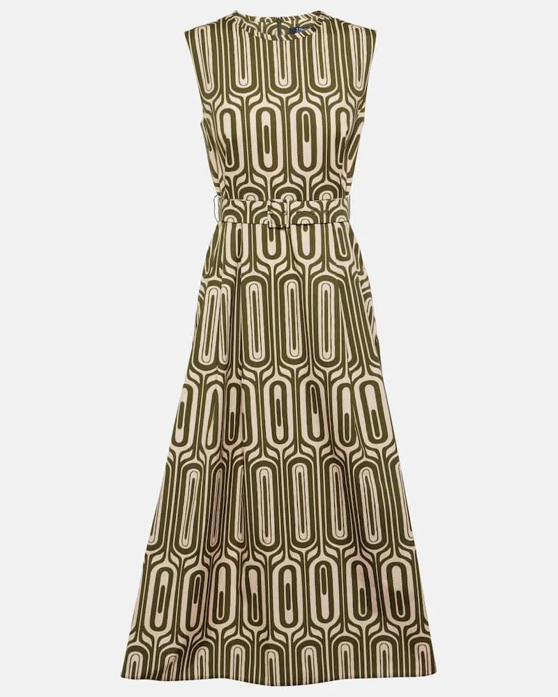 Max Mara Midikleid Andreis aus Baumwollpopeline Grün
